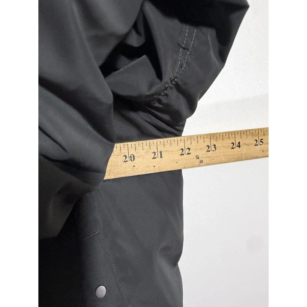 Athleta Jetset Bomber Jacket Womens Small Black Full Zip Hidden Hood